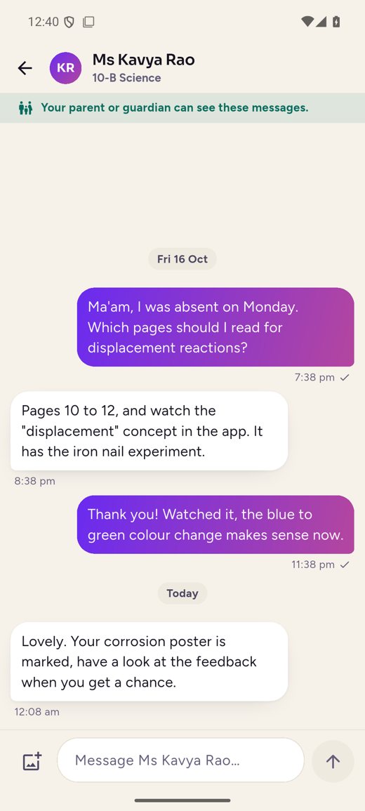 Teacher chat