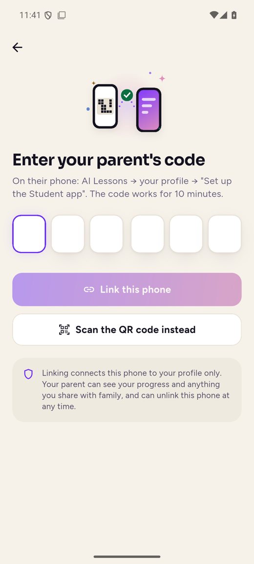 Link with a code