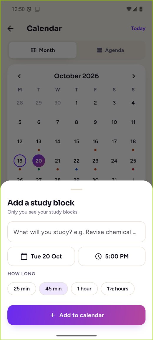 Study blocks